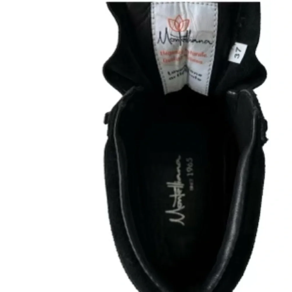 Montelliana 1965 Alce Black Suede Hiking Ankle Boots Made Italy Women's 7